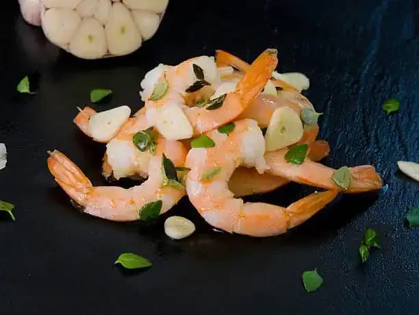 Fokhagymás garnéla olívaolajjal