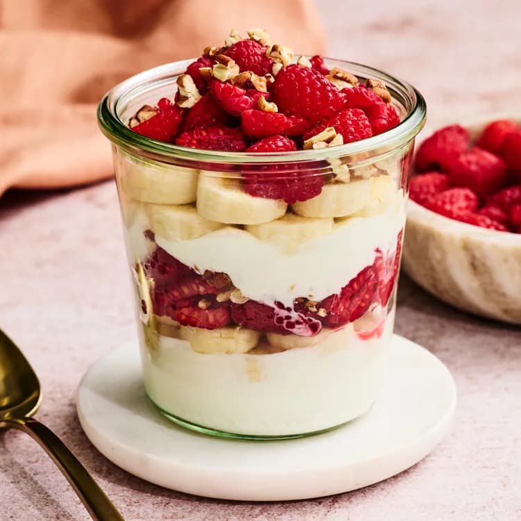 Málnás-banános joghurtparfé